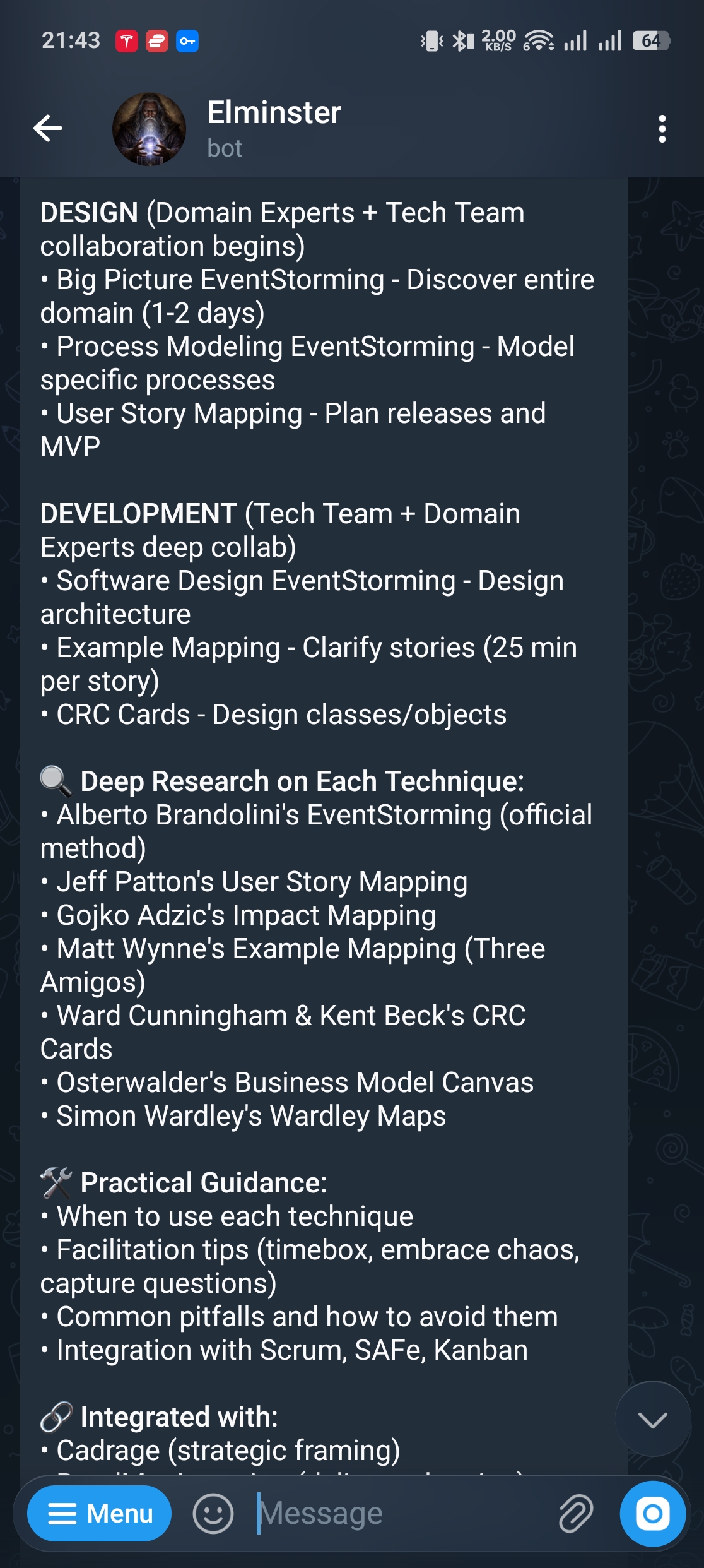 Elminster's deep research response with sources